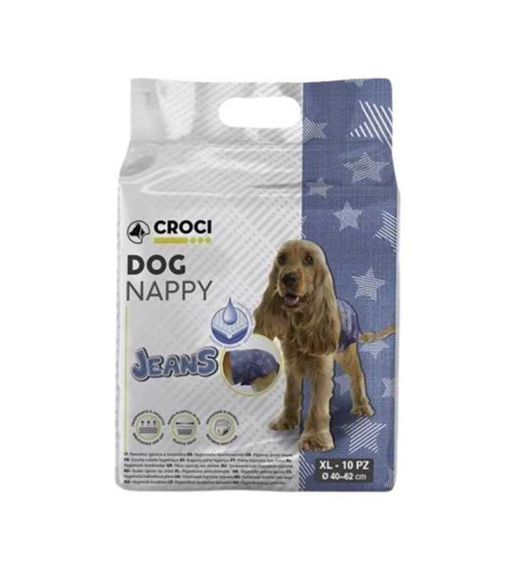 COUCHE CHIEN JEAN 10 P XL 40-62 CM croci