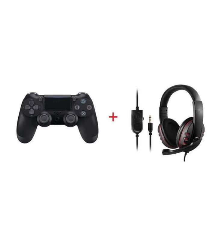 Pack Manette De Jeu Sans Fil Compatible Pour Ps4 + Casque Gaming Pack Manette De Jeu Sans Fil Compatible Pour Ps4 + Casque Gaming