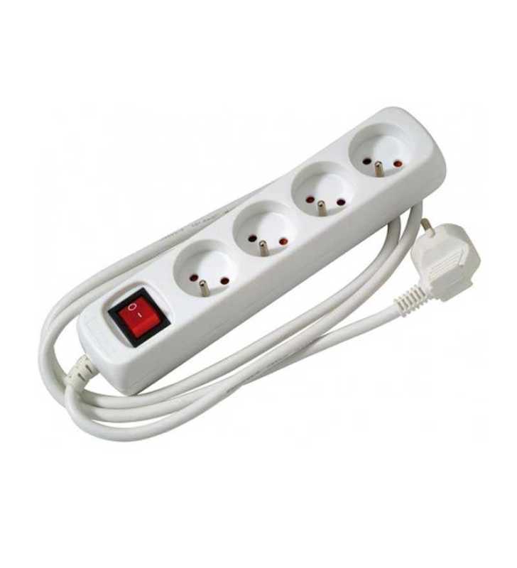 Bloc Multiprise 4P + Interrupteur 1.4 m