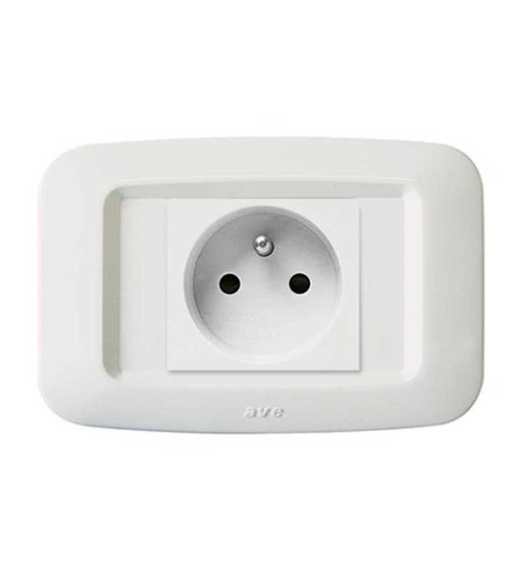 PLAQUE YES 45 RECTANGULAIRE BLANC TROU CARRE 2 MODULES SOMEF