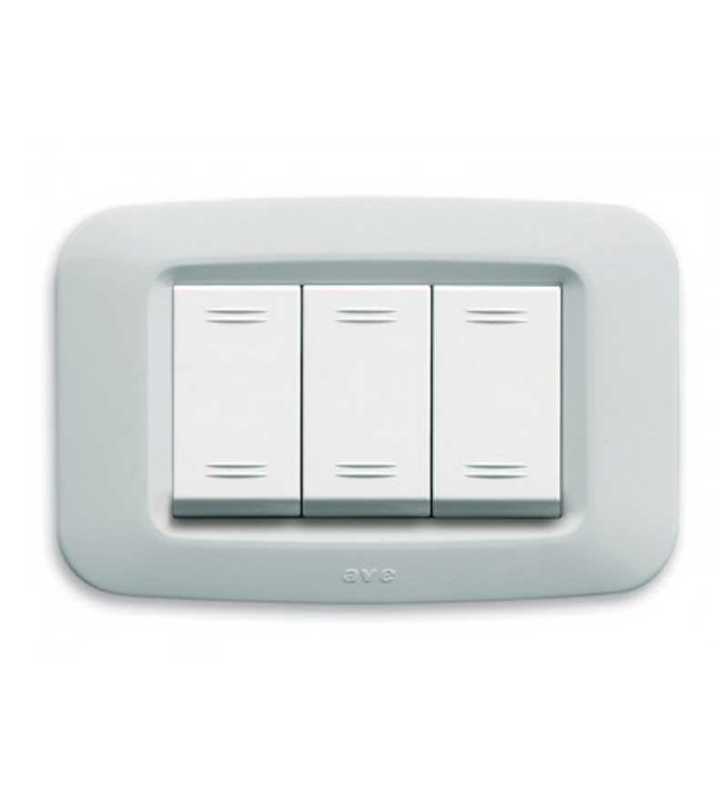 PLAQUE YES 45 RECTANGULAIRE BLANC 3 MODULES SOMEF