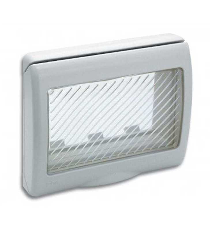 PLAQUE ETANCHE ENCASTREE RECTANGULAIRE 3 MODULES S45 BLANC SOMEF