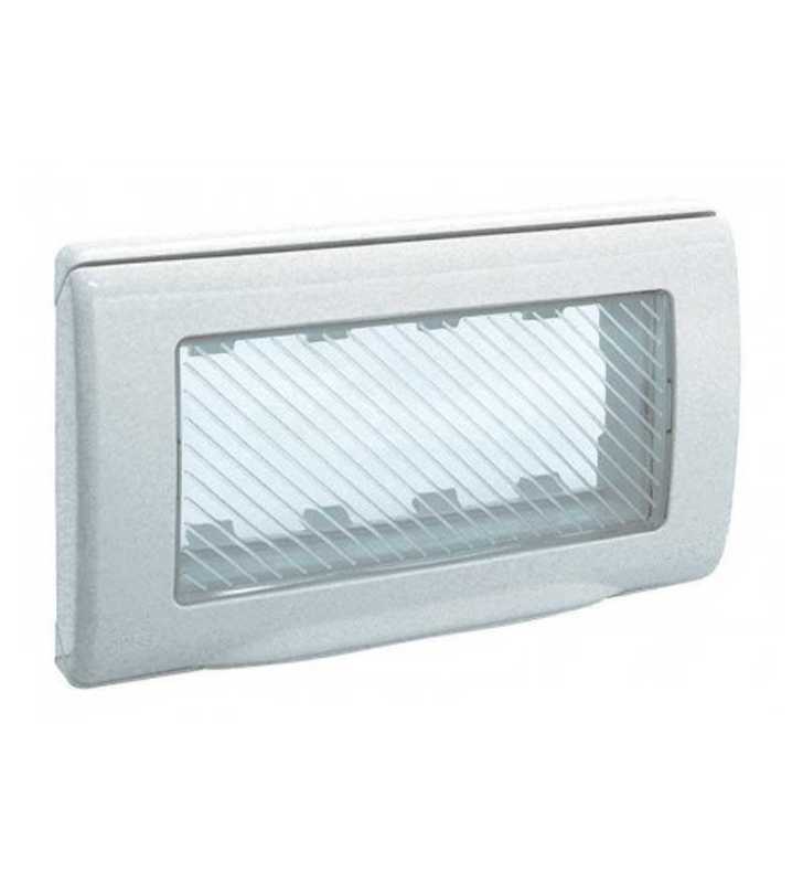 PLAQUE ETANCHE ENCASTREE RECTANGULAIRE 4 MODULES 45 BLANC SOMEF