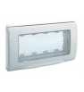 PLAQUE ETANCHE ENCASTREE RECTANGULAIRE 4 MODULES 45 BLANC SOMEF