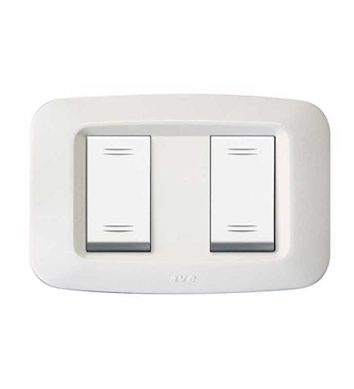 PLAQUE YES 45 RECTANGULAIRE BLANC 1+1 MODULES