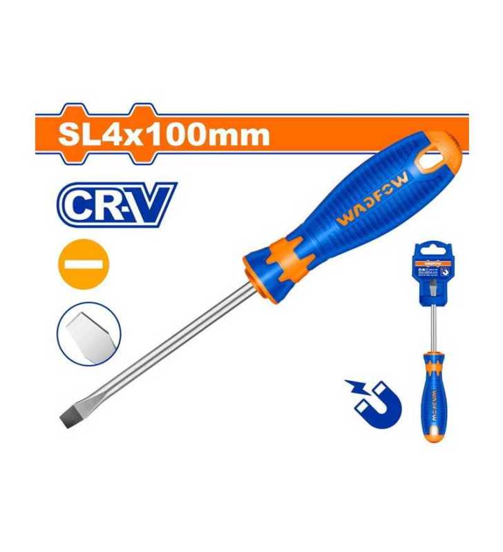 Tournevis plat WADFOW SL4 x 100 mm WSD1244 WADFOW Tournevis plat WADFOW SL4 x 100 mm WSD1244 WADFOW