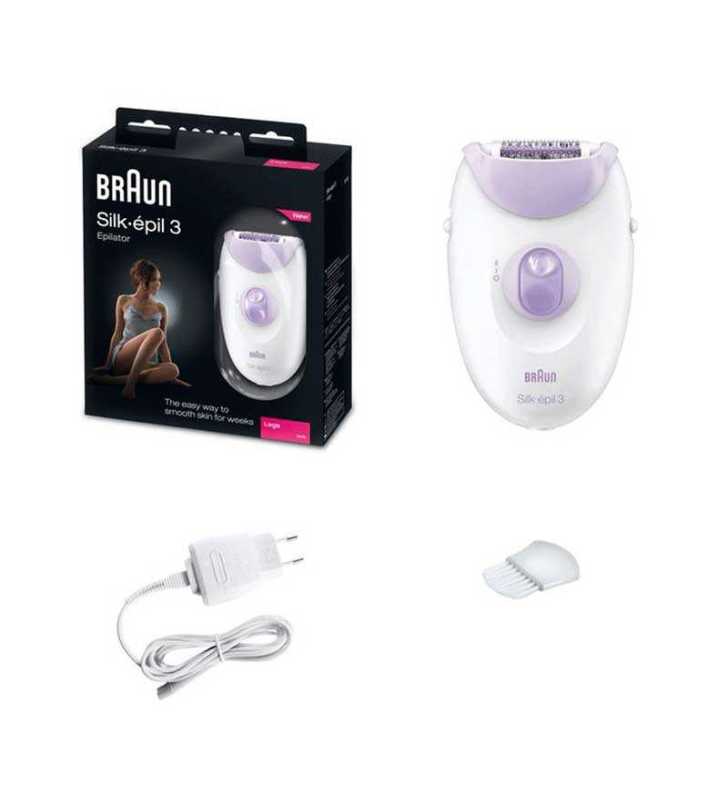 ÉPILATEUR SILK-3 SE3000 BLANC & VIOLET BRAUN ÉPILATEUR SILK-3 SE3000 BLANC & VIOLET BRAUN