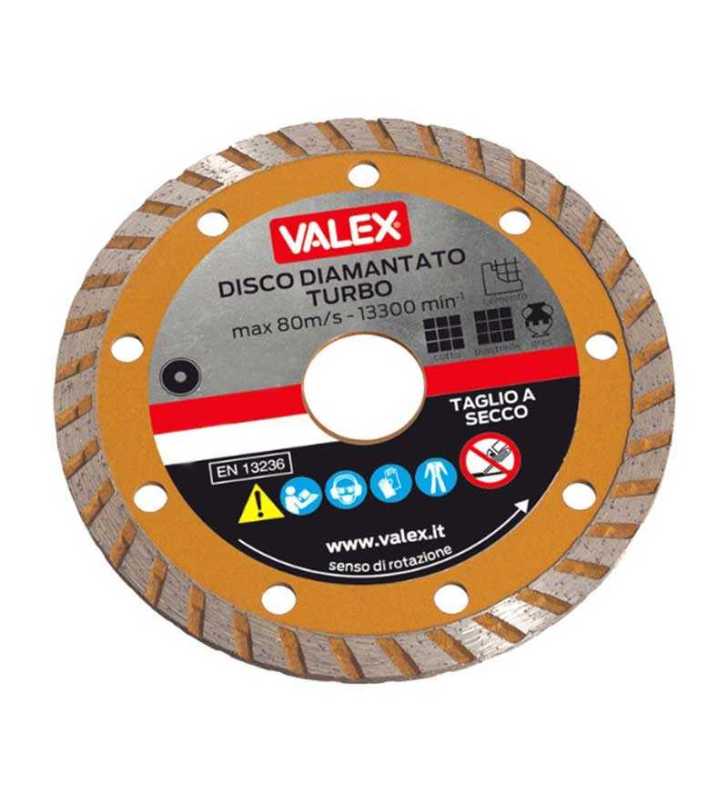Disque diamant Ø 230 mm, épaisseur 2,5 mm TURBO Valex