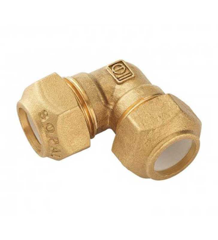 RACCORD COUDE CONIQUE 15/21 MALE OLIVE D14 JAUNE SOPAL