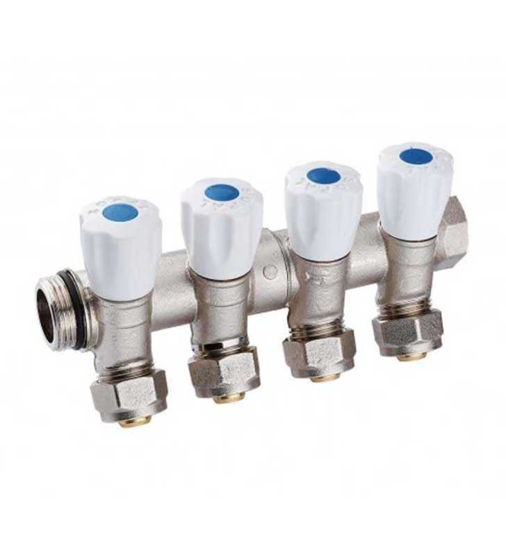 COLLECTEUR INCLINE 4 VOIES 26/34 PEX16 E36 BLEU SOPAL