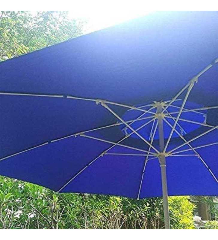 Parasol 2.7m pour jardin/plage double toile-XL + support rouge /vert/bleu