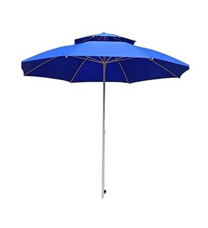 Parasol 2.4m pour jardin/plage double toile-L