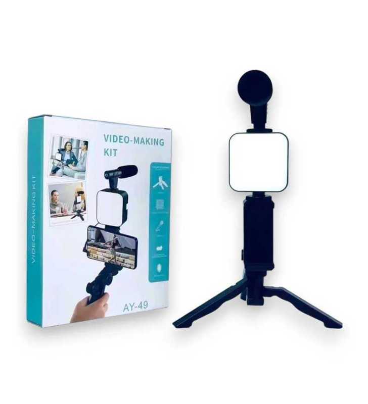 Kit de Production Vidéo Avec Trépied AY-49 Noir