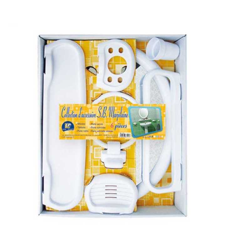 Ensemble De 5 Pièces Accessoires De Salle De Bain Blanc LUXPLAST