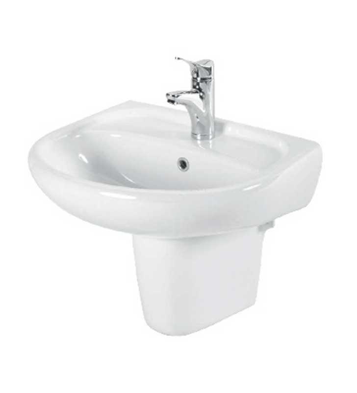 LAVABO 55X48 + SEMI COLONNE PLATIN LAPINO