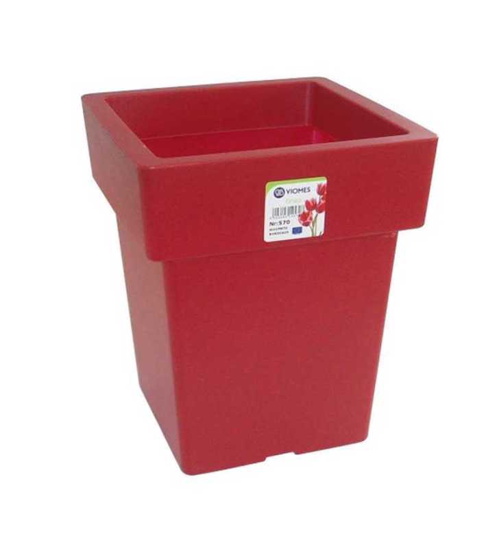 Pot Linéa carré Bordeau 33x33x42cm - Viomes Pot Linéa carré Bordeau 33x33x42cm - Viomes