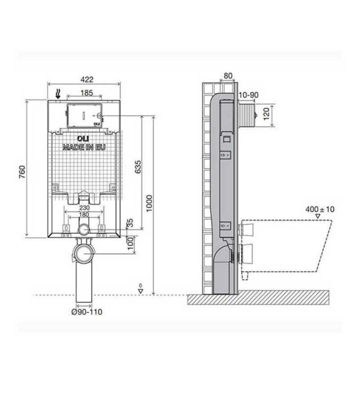 Chasse Encastre  + Plaque Chromé OLI