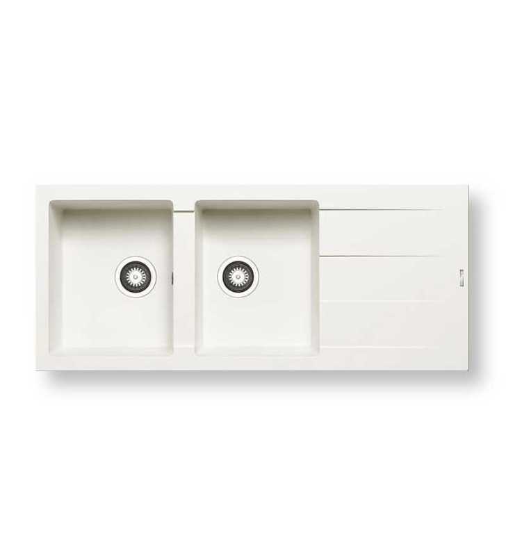 Evier en Granite ESILA Blanc 116×50 cm Realstone