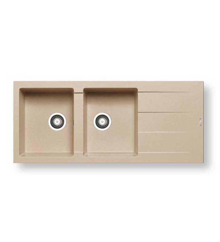 Evier en Granite ESILA Créme 116×50 cm Realstone