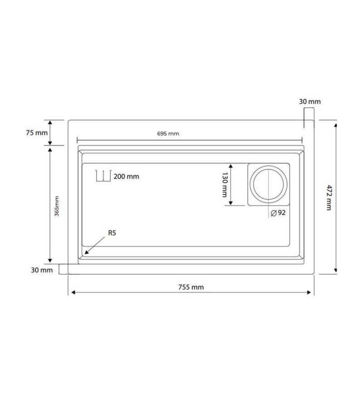 Evier en Granite LYCIE Créme 75×47 cm Realstone