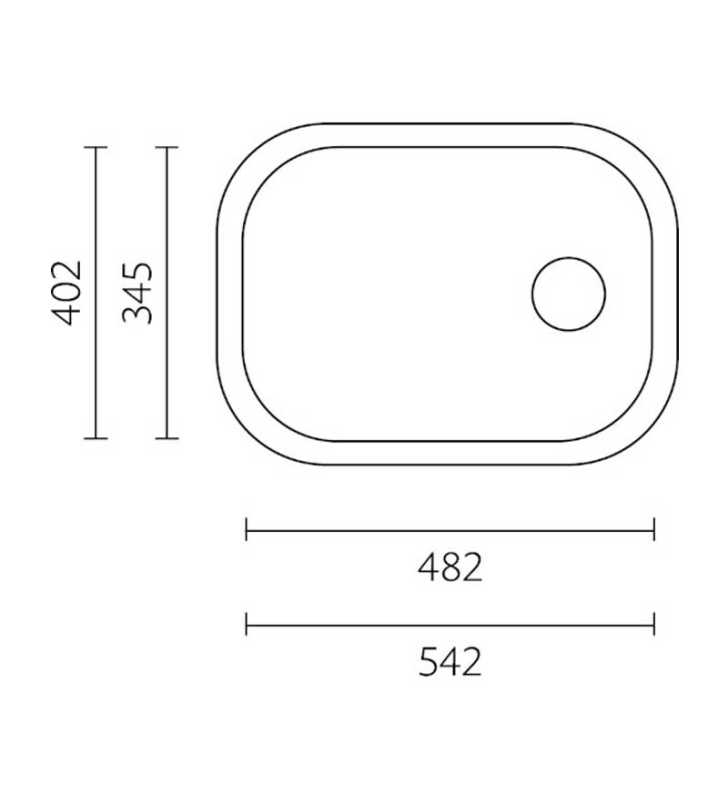 Évier en Inox 540X400 1bac-Rectangulaire  Encastré