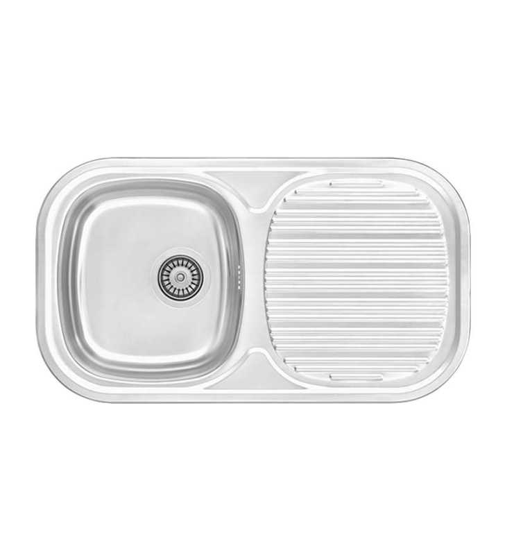 Évier en Inox 84X48 1bac+1EG Rectangulaire Encastré