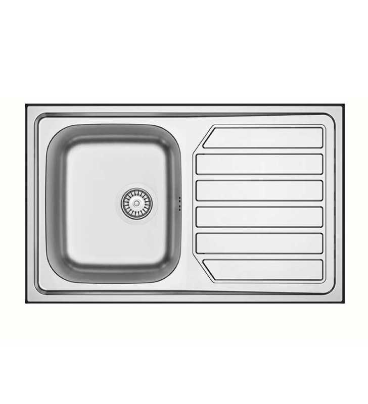 Évier en Inox 80X50 1bac+EG Carré