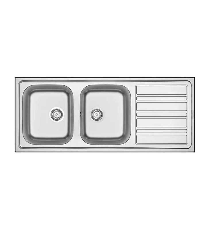 Évier en Inox 116X50 2CU+1EG