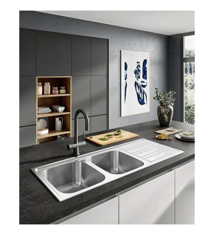 Évier en Inox 116X50 2CU+1EG