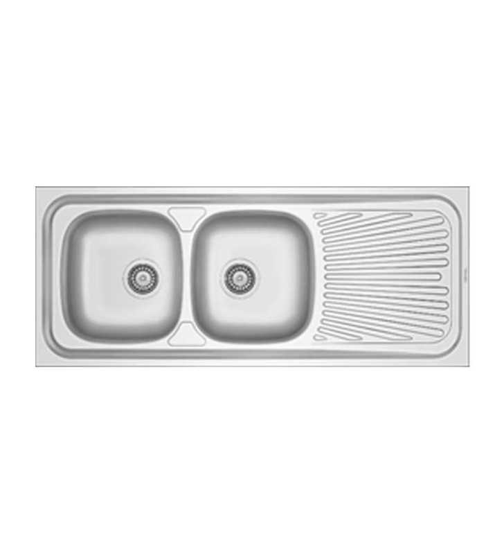 Évier en Inox 140X60 2bacs+EGT