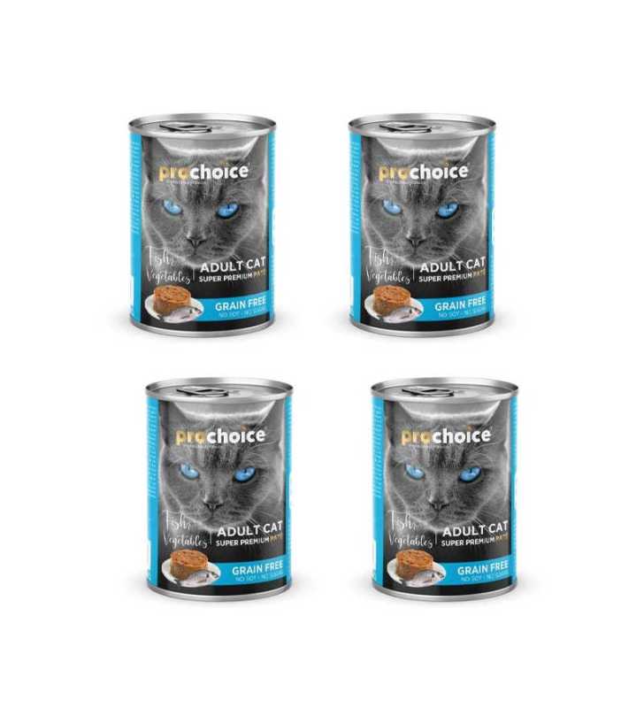 Pack de 4 boites PROCHOICE GF PATE CHAT POISSON 400 GR