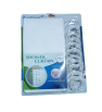 Rideau de Douche En Polyster Blanc 180X 200 cm Avce 12 Anneaux