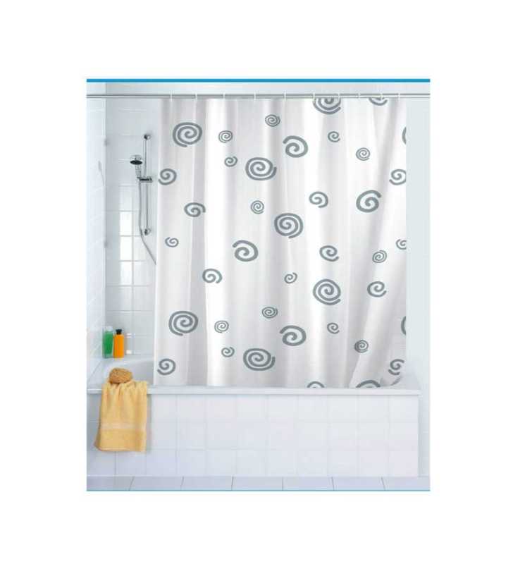 Rideau de Douche En Polyester Escargot 180 X 200 cm Avec 12 Anneaux