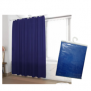 Rideau de Douche En Polyester Bleu Uni 180 X 200 cm Avec 12 Anneaux