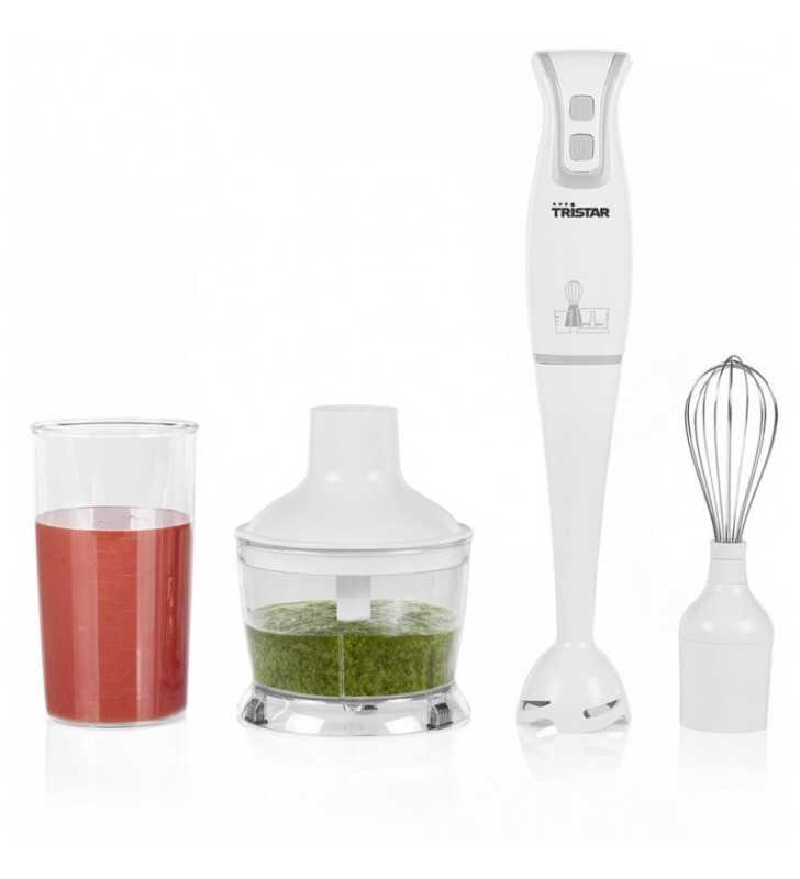 Kit Mixeur Plongeant 250W 0.5 L 2 vitesses Blanc TRISTAR